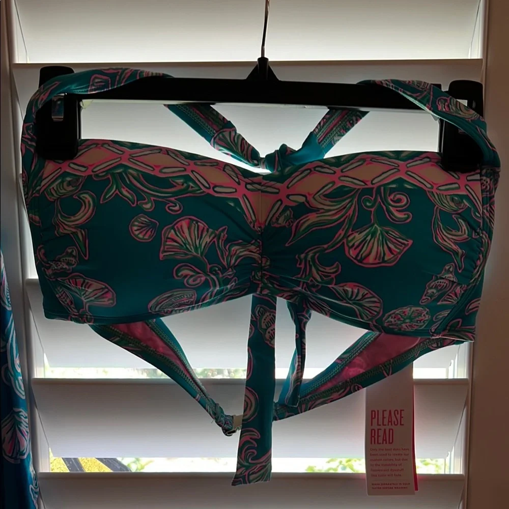 Lilly Pulitzer Bikini and Cover Up - Print is “Water Ya Waiting For”. - Picture 3 of 6